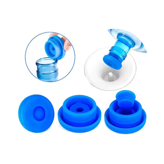OLANOVA 5-Pack Reusable Silicone Water Jug Caps – Non-Spill Lids for 5-Gallon, 55mm Bottles